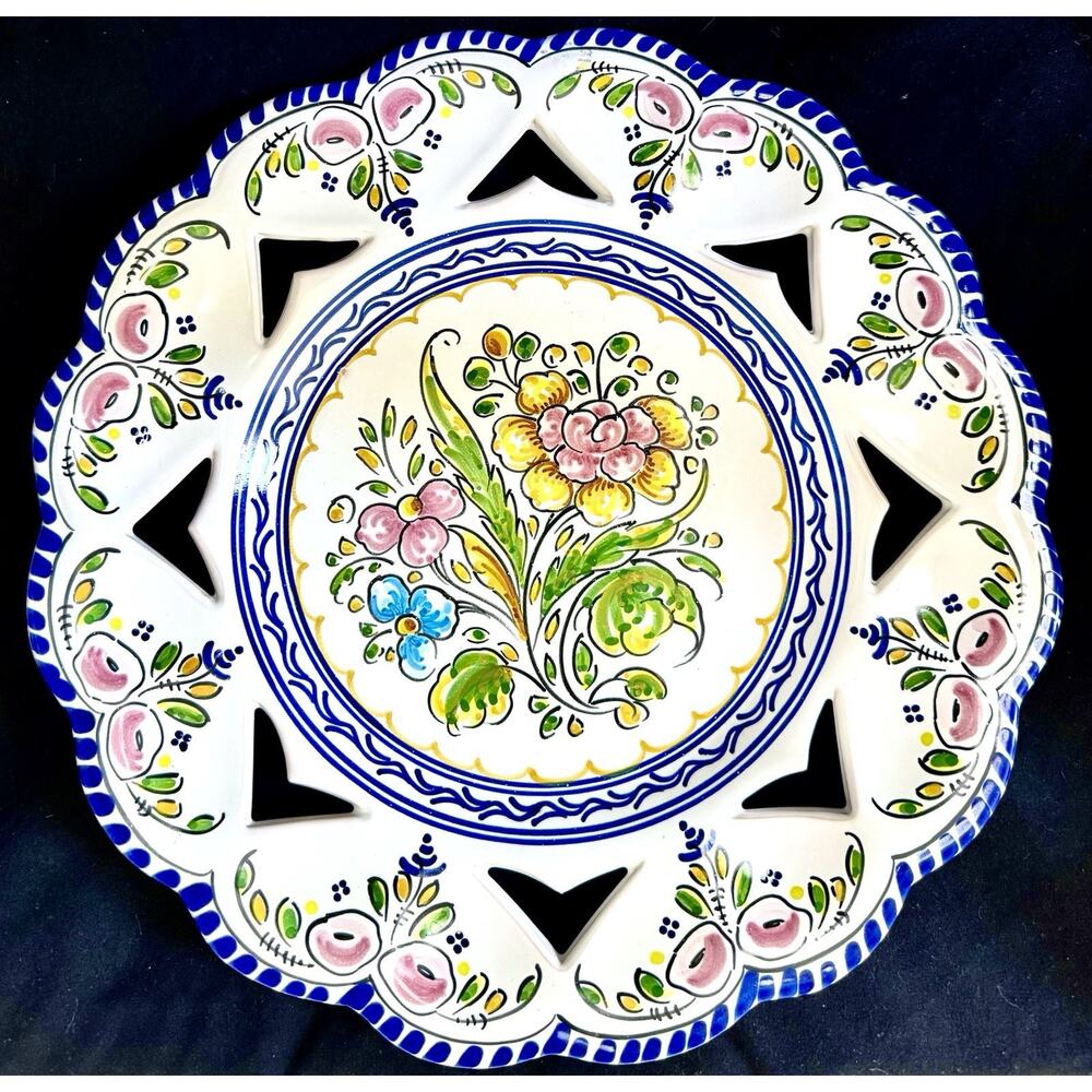 Mid-20th-Century French Provençal Plate Handmade Hand Painted By Gonfer 12”
